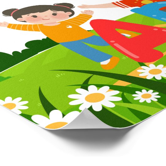 Alphabet & Numbers Bildung Poster (Ecke)