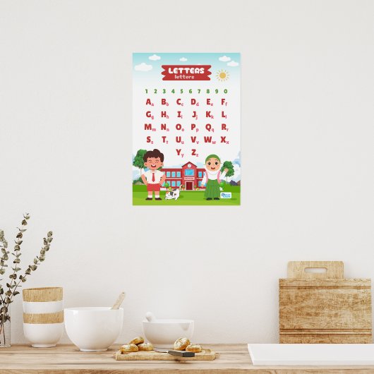 Alphabet & Numbers Educational Poster (Küche)