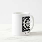 Alphabet-Ornamentik-Brief Q Mit Monogramm Kaffeetasse (VorderseiteRechts)