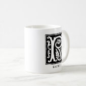 Alphabet-Ornamentik-Letter R Mit Monogramm Kaffeetasse (VorderseiteRechts)