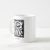 Alphabet-Ornamentik-Letter R Mit Monogramm Kaffeetasse (Vorderseite Links)