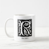 Alphabet-Ornamentik-Letter R Mit Monogramm Kaffeetasse (Links)