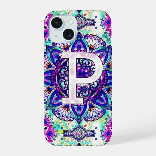 Alphabet P iPhone 15 Hülle (Rückseite)