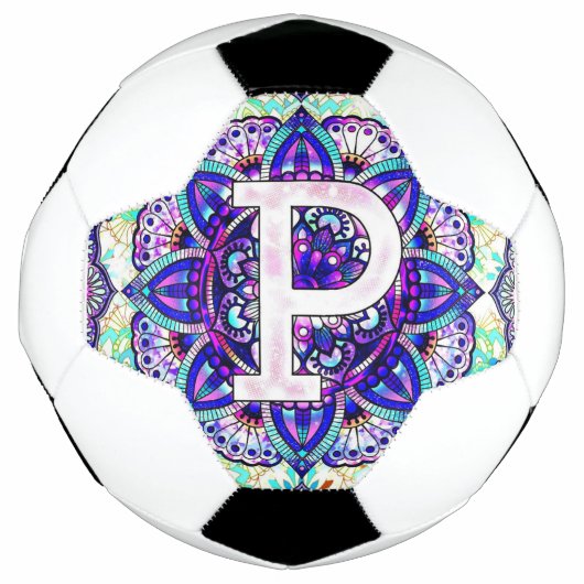Alphabet P mandala Fußball (Vorderseite)