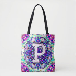 Alphabet P mandala Tasche