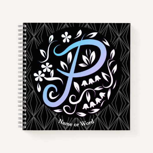 Alphabet P Monogram Handwriting Notizblock (Vorderseite)