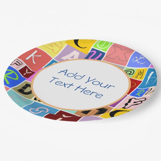 Alphabet Pappteller (Schrägansicht)