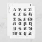 Alphabet Päris 1843 Postkarte (Vorne/Hinten)