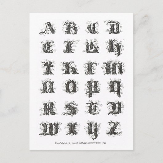 Alphabet Päris 1843 Postkarte (Vorderseite)