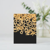 Alphabet-Pasta-Hintergrund Postkarte (Stehend Vorderseite)