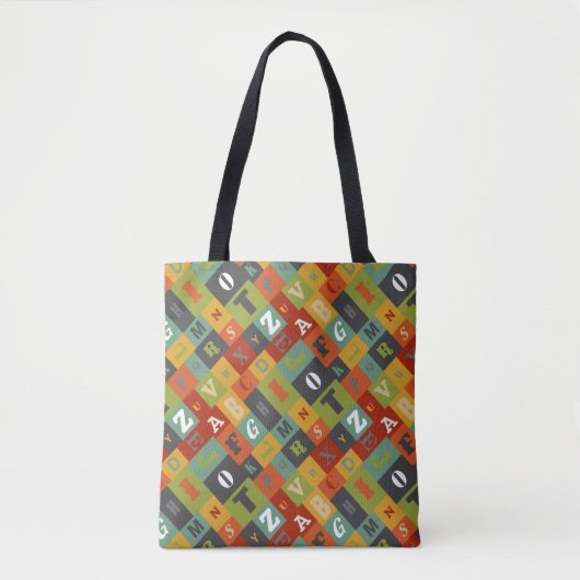 Alphabet Pattern Fun Tasche (Vorderseite)