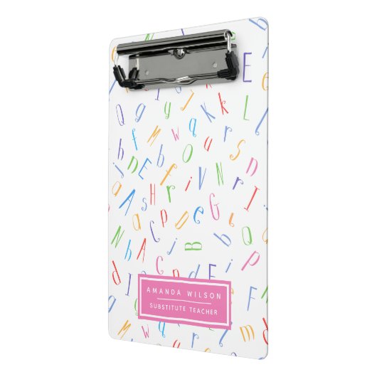 Alphabet Pattern - Lehrer/Lehrer Mini Klemmbrett (Gewinkelt2)