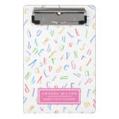 Alphabet Pattern - Lehrer/Lehrer Mini Klemmbrett (Vorderseite)