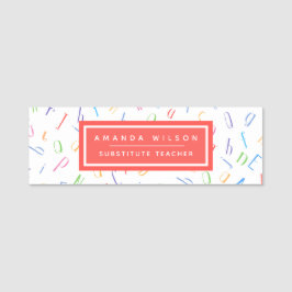 Alphabet Pattern - Lehrer/Lehrer Namensschild