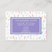 Alphabet Pattern - Lehrer/Lehrer Visitenkarte (Vorderseite)