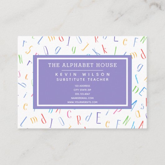 Alphabet Pattern - Lehrer/Lehrer Visitenkarte (Vorderseite)