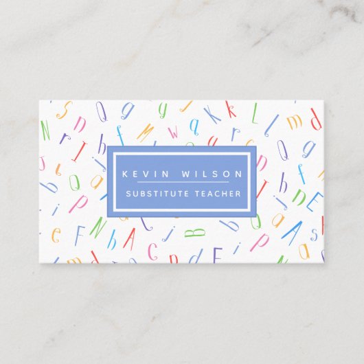 Alphabet Pattern - Lehrer/Lehrer Visitenkarte (Vorderseite)