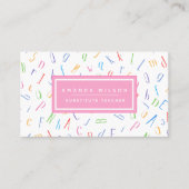 Alphabet Pattern - Lehrer/Lehrer Visitenkarte (Vorderseite)