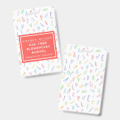 Alphabet Pattern - Name des Grundschullehrers Ausweis (Vorder- & Rückseite)