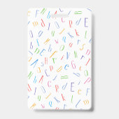Alphabet Pattern - Name des Grundschullehrers Ausweis (Rückseite)