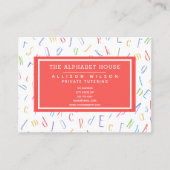 Alphabet Pattern - Teachter / Tutor Visitenkarte (Vorderseite)