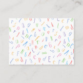 Alphabet Pattern - Teachter / Tutor Visitenkarte (Rückseite)
