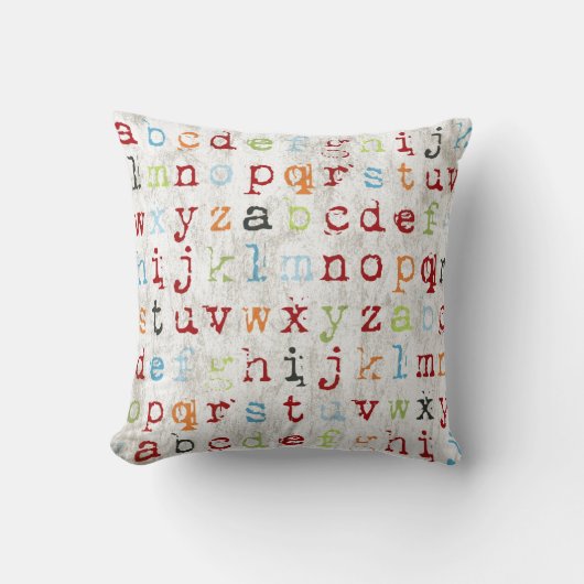 Alphabet-Pillow bedeckt mit Kissen (Vorderseite)