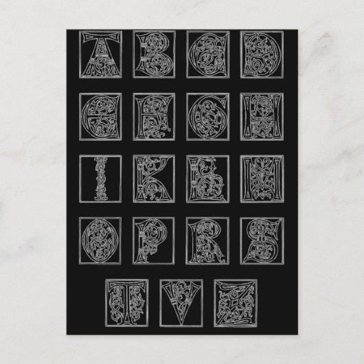 Alphabet Post Card Postkarte (Vorderseite)