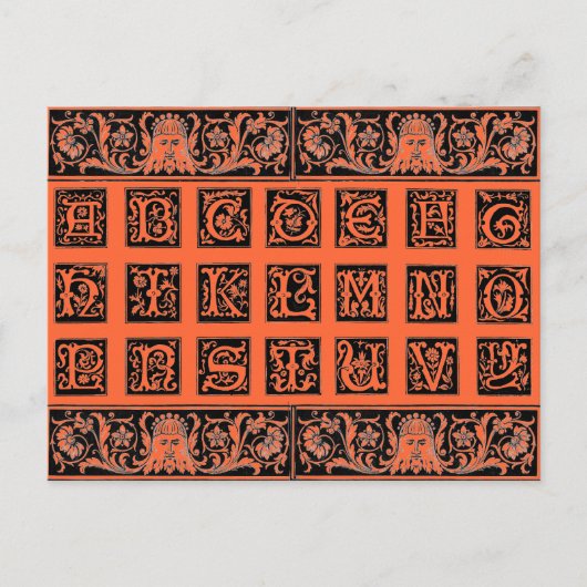 Alphabet Postcard Postkarte (Vorderseite)