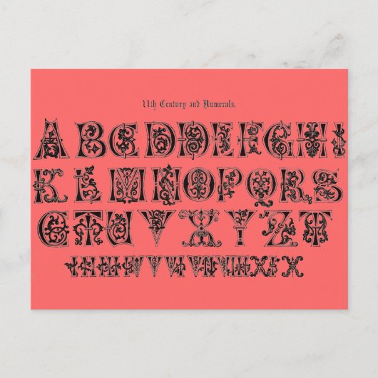 Alphabet Postcard Postkarte (Vorderseite)