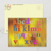 Alphabet Postcard Postkarte (Vorne/Hinten)