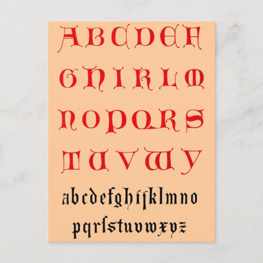 Alphabet Postcard Postkarte (Vorderseite)