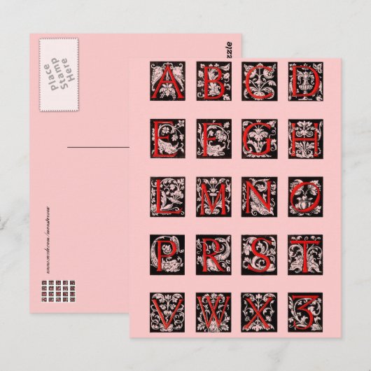 Alphabet Postcard Postkarte (Vorne/Hinten)