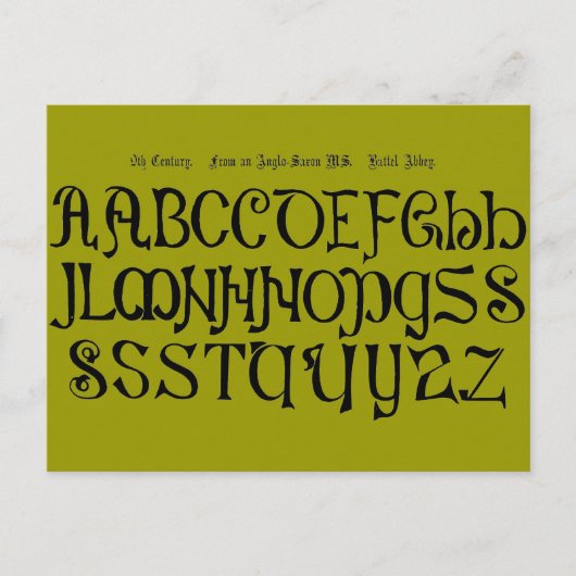 Alphabet Postcard Postkarte (Vorderseite)