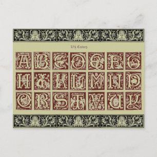 Alphabet Postcard Postkarte