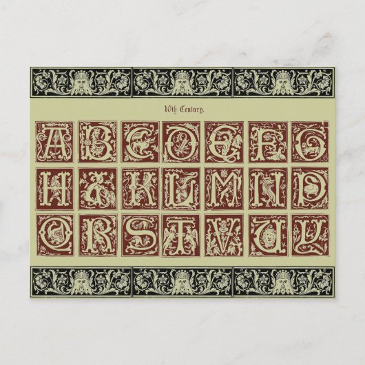 Alphabet Postcard Postkarte (Vorderseite)