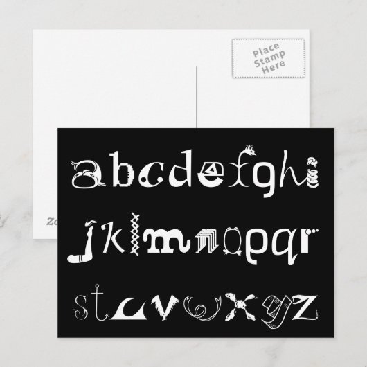 Alphabet Postcard Postkarte (Vorne/Hinten)