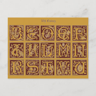 Alphabet Postcard Postkarte