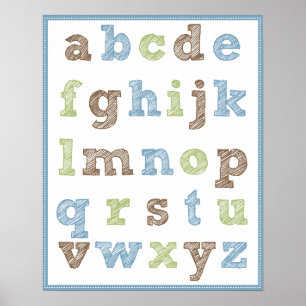 Alphabet Poster für das Kinderzimmer des Jungen