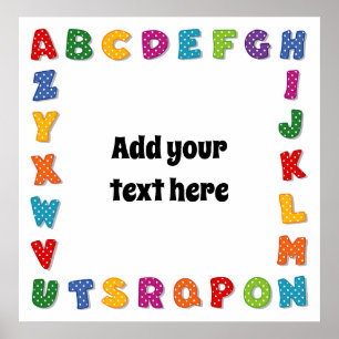 Alphabet Poster in Polka Dots, Ihren Text hinzufüg
