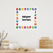 Alphabet Poster in Polka Dots, Ihren Text hinzufüg (Küche)