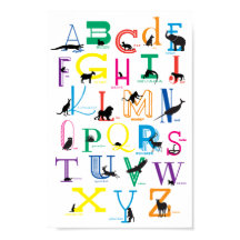 Alphabet Poster mit tierischen Silhouetten