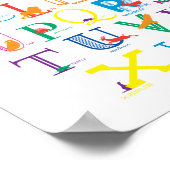 Alphabet Poster mit tierischen Silhouetten in Farb (Ecke)