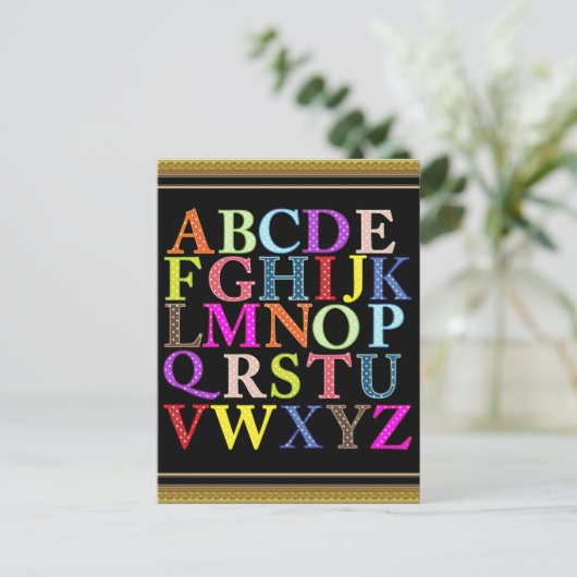 Alphabet Postkarte (Stehend Vorderseite)