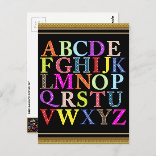 Alphabet Postkarte (Vorne/Hinten)