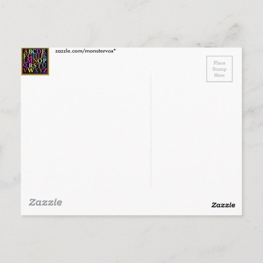 Alphabet Postkarte (Rückseite)