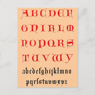 Alphabet-Postkarte Postkarte