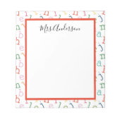 Alphabet Print Preschool Teacher Notizblock (Vorderseite)