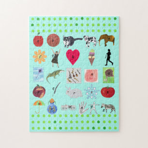 Alphabet Puzzles mit Bildern und Briefen