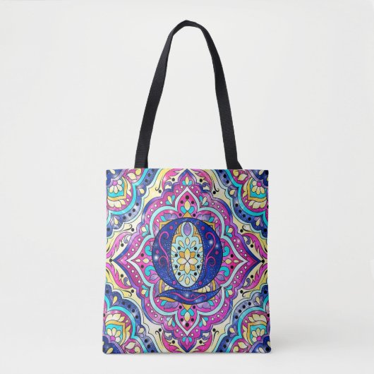 Alphabet Q mandala Tasche (Vorderseite)
